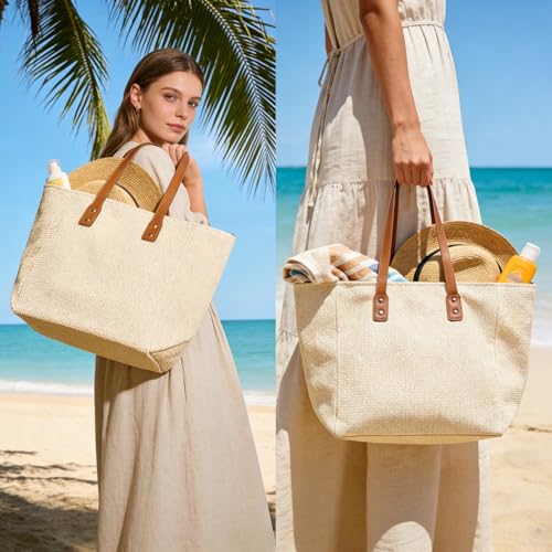 Bolso Tote para mujer con cierre y correa tejida miniatura 2