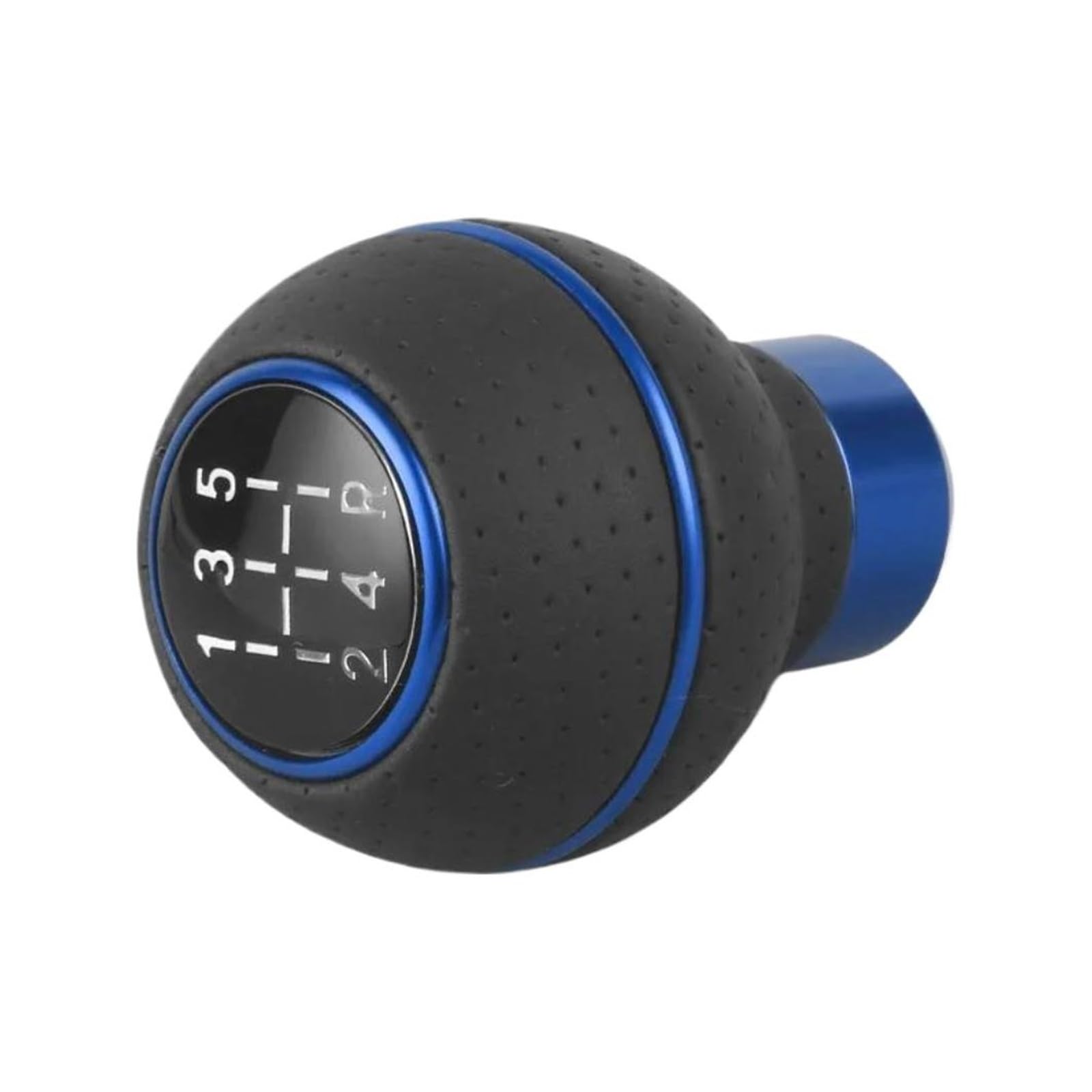 Mkgkacvcpt Blue Replacement Shift Knob For Car 5-Speed Universal Leather / Aluminium