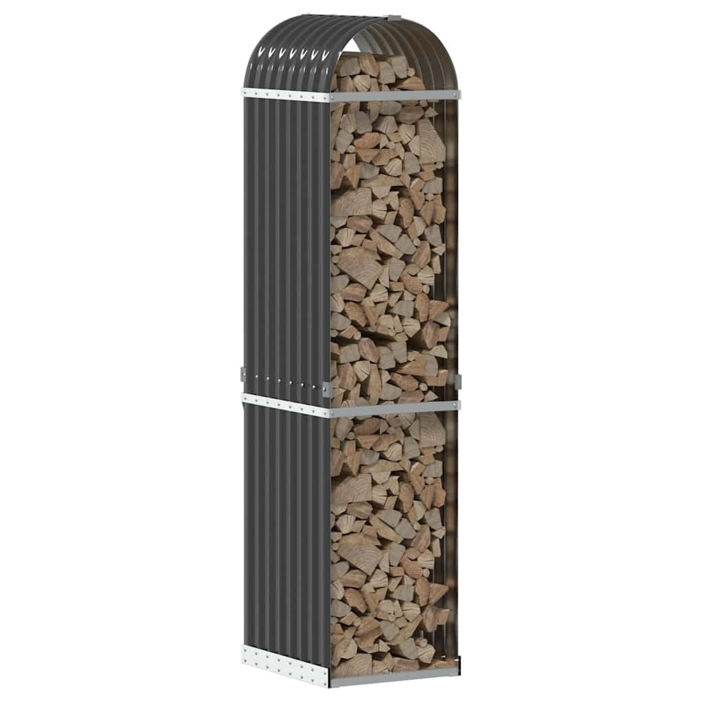 Genérico Leñero Antracita 40x45x170 cm Acero galvanizado,Casa y jardín,Accesorios para hornos de leña y chimeneas,Bolsas y Soportes de leña-364558