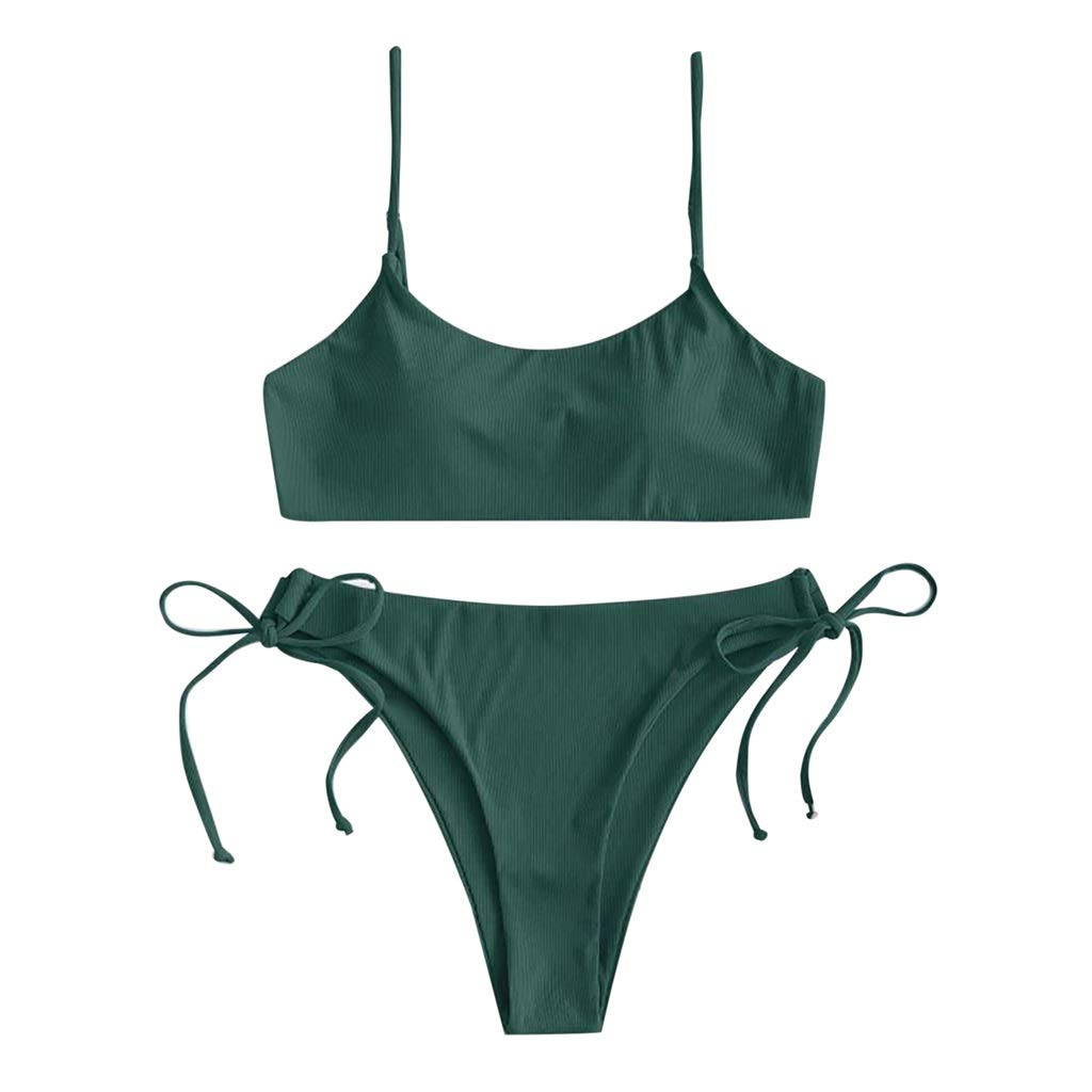 Letni komplet bikini w jednolitym kolorze Moda damska Bikini z wysokim stanem Push Up usztywniany strój kąpielowy Bandaż Stroje kąpielowe Damskie stroje kąpielowe (kolor: czarny, rozmiar: średni) (z