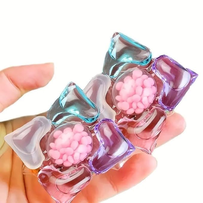 Qeu creation Laundry Detergent Pods, 5-in-1 Concentrated Washing Capsules, Colorful Gel Beads, 30 PCS, for Front & Top Load Washing Machines
