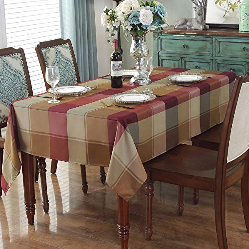 Rectangle Tablecloth Checkered Style Polyester Table Cloth Spillproof Dust-Proof Wrinkle Resistant Heavy Weight Table Cover for Kitchen Dinning Tabletop (Rectangle/Oblong,132 x 182(4-6 Seats) - Image 3