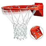 PROGOAL Breakaway Double Spring Basketball Rim, Heavy Duty Pro Slam Flex Rim Replacement 5/8-In, Standard Goal Reinforced Mounting Bracket Fit Most Size Backboards Indoor and Outdoor