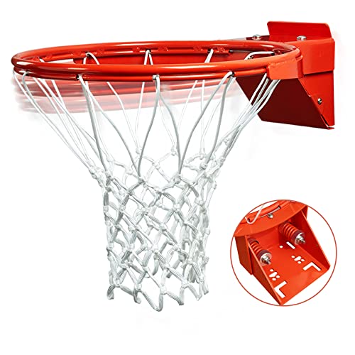 PROGOAL Breakaway Basketball Rim 18 Inch Heavy Duty 5/8 Inch Steel Professional Flex Hoop Meets Official Game Standards Fits Most Backboards with All Weather Net Mounting Hardware Now in Black