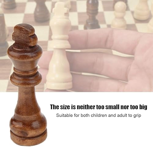 Miniatura 6 de Piezas de ajedrez de madera, 32 piezas hechas a mano estándar internacional de ajedrez Staunton solo piezas de repuesto completas juguete interactivo
