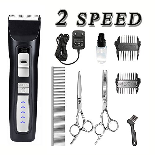 Focuspet 2-Vitesses Professionnelle Tondeuse Chien Chat, Tondeuse pour Toilettage de Chien Tondeuse Animaux Electrique Faible Bruit pour Les Chiens Les Chats et Les Autres Animaux de Longs Cheveux