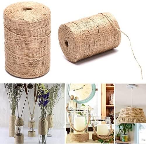 ficelle, corde, Ficelle de jute naturelle 50/80/100/300 m - Ficelle en toile de jute - Corde de chanvre - Cordon d'emballage de cadeaux de mariage - Fil for fleuristes - Décoration artisanale - Corde