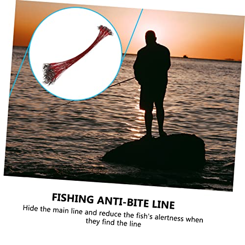 100PCS Cable líder para pesca con giratorio rojo miniatura 4
