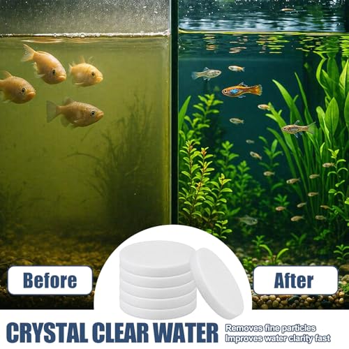 Image of Fine Filter Water Polishing Pads Compatible with Fluval FX4 FX5 FX6, Aquarium Filter Media Replacement, High Density, Snug Fit No Bypass, 6 Pack