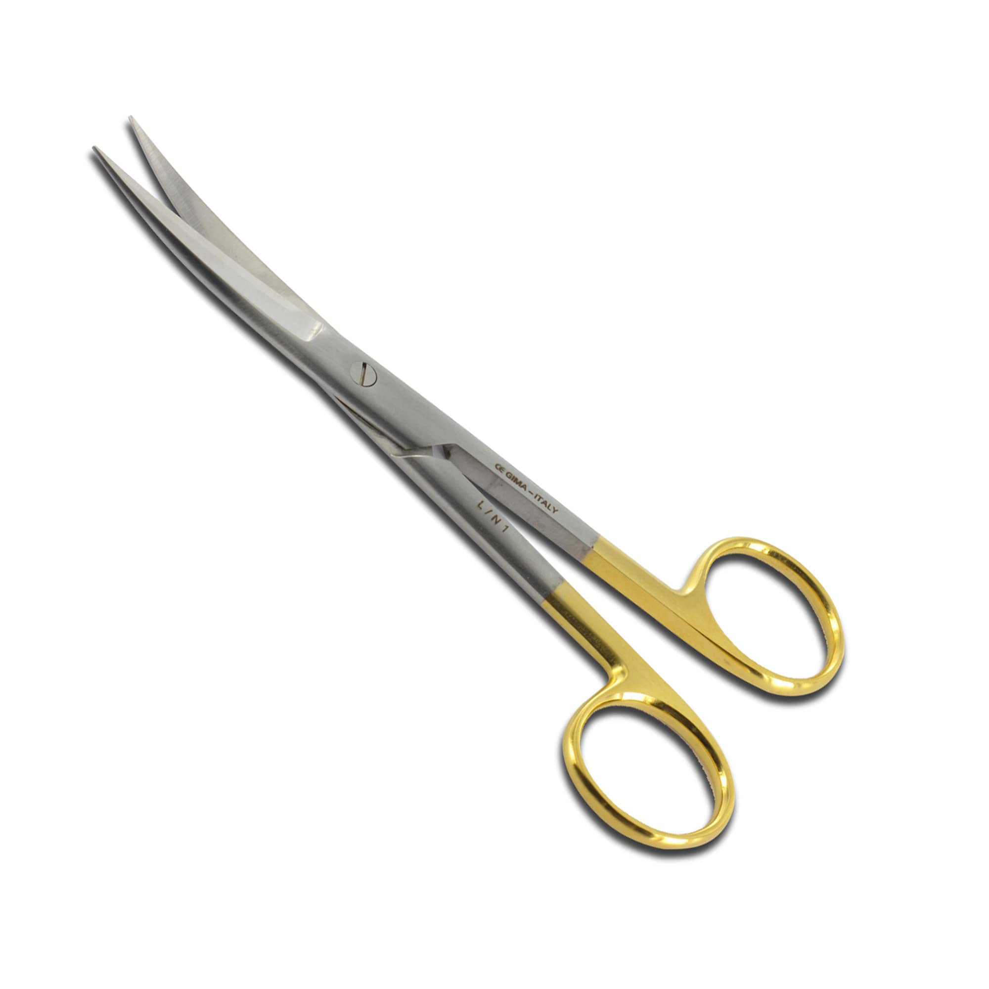 Gima - Tijeras Metzenbaumin en carburo de tungsteno, curvadas, puntas afiladas, con cuchillas firmes que garantizan precisión a los cirujanos, 14,5 cm, 26505