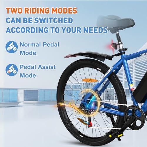 Miniatura 3 de Colorway 26 Bicicleta Eléctrica Para Adultos, Bicicleta De Montaña,Ebike Con Batería Extraíble De 36v 15ah, Pantalla Lcd, Doble Freno De Disco,Asientos Amortiguadores,Alcance De Hasta 45-100 Km.
