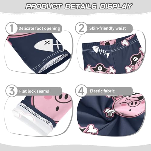 Pirate Pig Girls Leggings,Workout Leggings for Girls Toddler Athletic Legging Size for 3-10T3