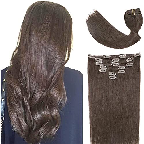 Image of Women Hair Extension Long Wavy Dark Brown 18 To 20 Inches Hairpiece With 5 BB Clip /Hair Extension for Women Party /Halloween /Christmas