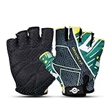 Nivia Crystal 2.0 Gym Gloves for Men & Women, Dotted Padded Palm with Breathable Fabric & Stretch Gussets Between Fingers, Ideal for Cycling, Cross Training & Gym Workouts (Green, L)