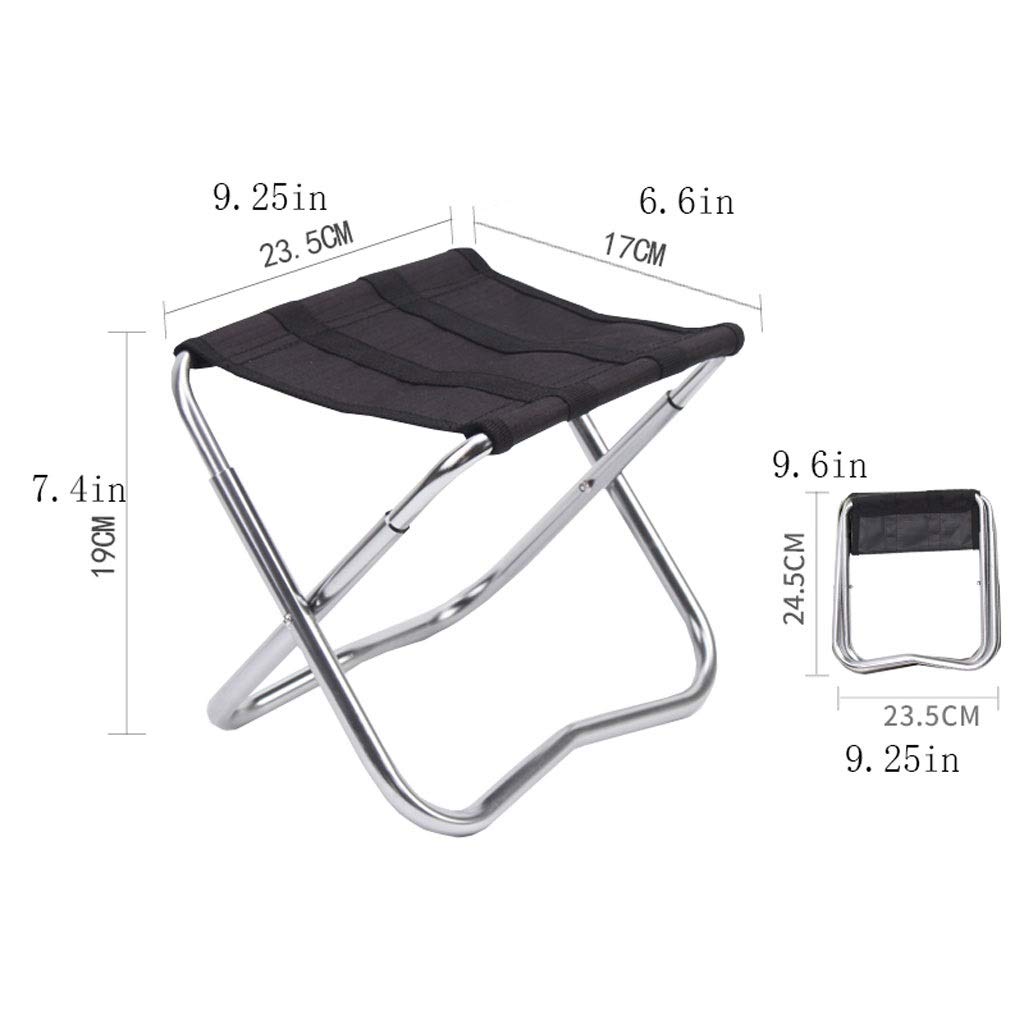Tragbarer Outdoor-Campingstuhl Faltender Campinghocker, Leichter Edelstahl im Freien Faltbarer Stuhl, Camping Kleiner Sitzgrößerer Hocker für Gartenarbeit und Strand Klappstühle Taschenstuhl