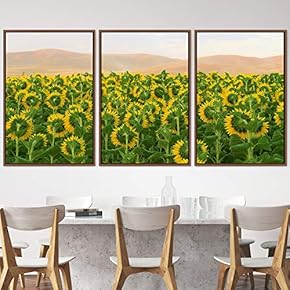 signwin 3 Piece Framed Canvas Wall Art Yellow...