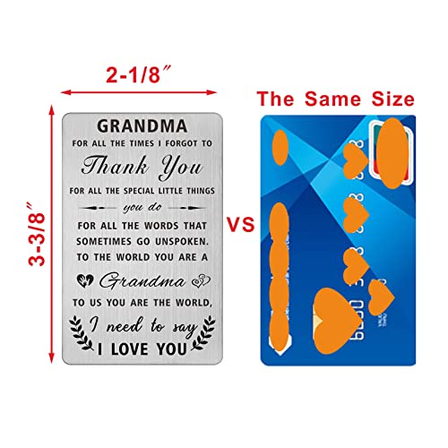 Grandma Gifts from Grandson Granddaughter, I Love You Grandmother, Grandma Wallet Card Gifts from Grandchildren for Birthday Anniversary Presents2