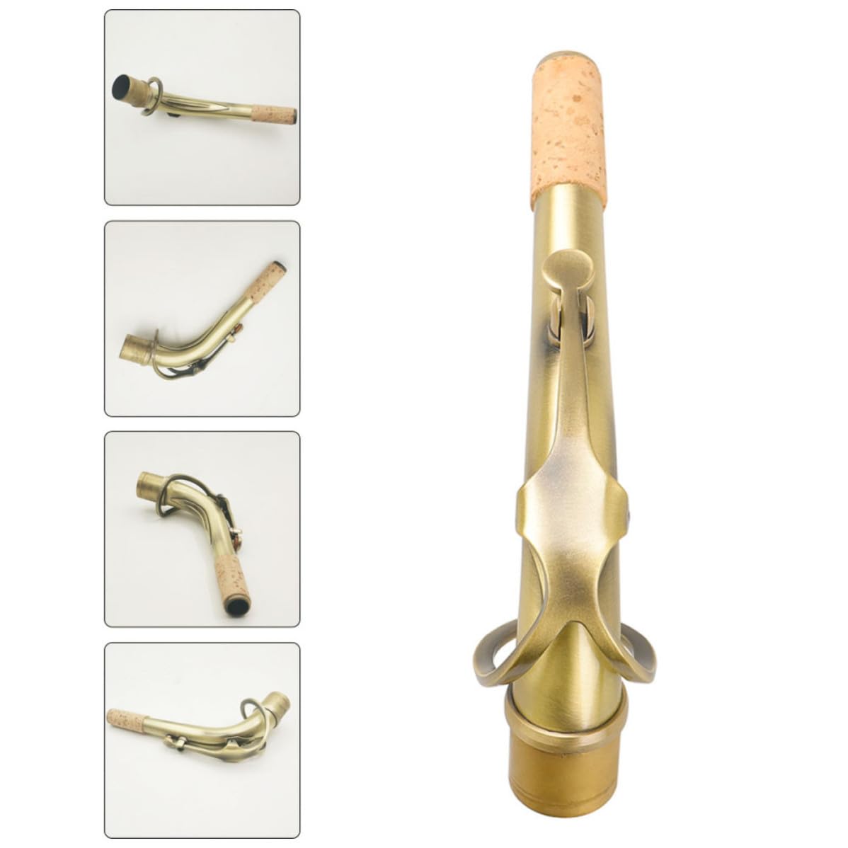 Vaguelly Saxophon und Klarer Klang 24,5mm Durchmesser Messing Anschlusshals mit Gebogenem Antiqued Design Praktischer Einsatz für Altsaxophon