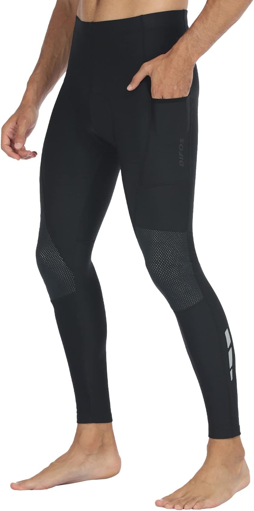 Men Thermal Cycling Pants Fleece Lined Bike Pants Windproof Outdoor Bibicycle Sport Athletic Sweatpants