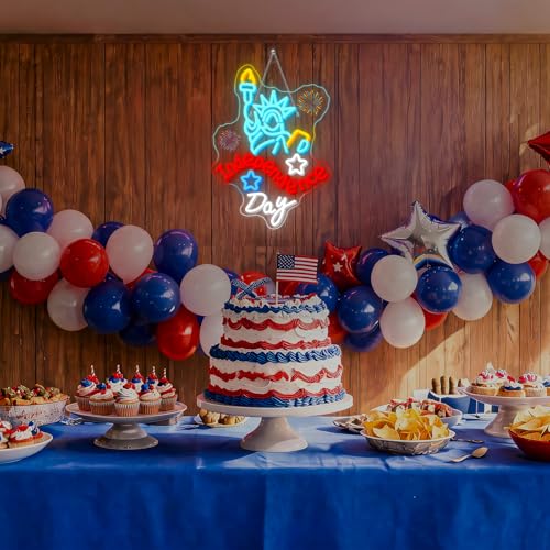 Image of Statue of Liberty Neon Sign Independence Day Neon Light 4th Of July LED Led Light Goddess of Liberty Led Sign 250th Anniversary Led Sign Gifts for Americans for Patriotic Party Bedroom Bookstore Man Cave Bar Patio