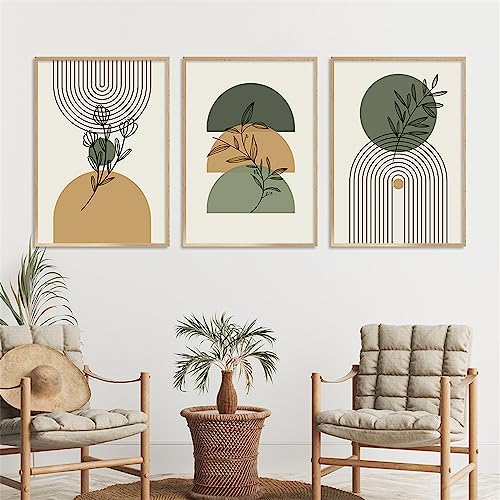 Affiche murale bohème verte pour la décoration d'un salon cocooning ou d'une chambre moderne