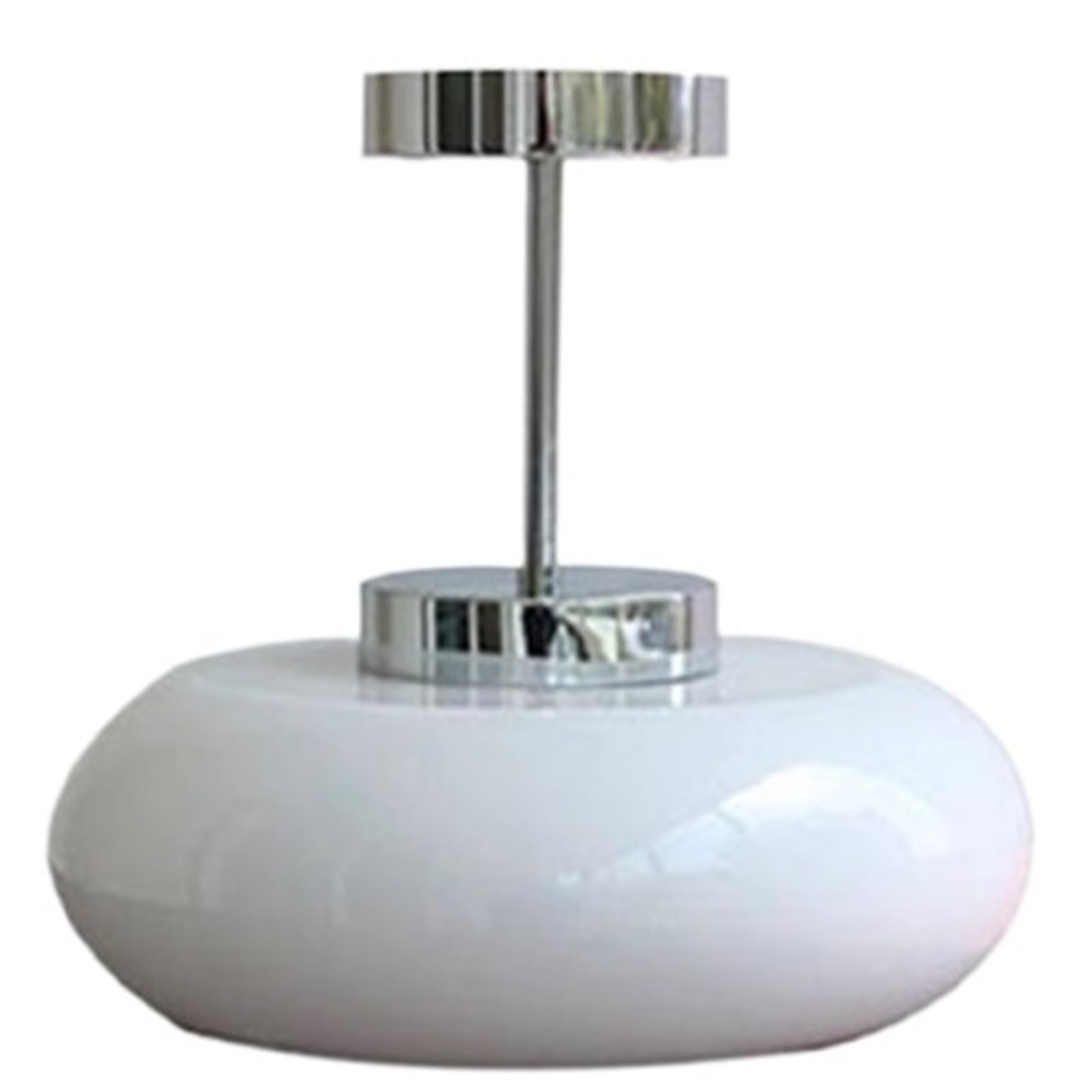 JingNian Nowoczesna lampa sufitowa 28 cm, półwbudowana lampa z kloszem ze szkła mlecznego, idealna do kuchni, przedpokoju, łazienki i jadalni (H)