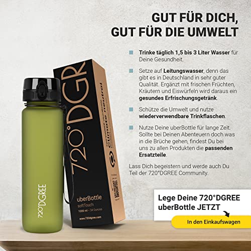 Image of 720DGREE Water Bottle 1l inchuberBottle inch softTouch +Sieve - BPA-Free Tritan, Leakproof, Reusable Drinking Bottle - Sports Bottle for Men, Woman, Office, Gym, Fitness, Outdoor, Hiking, Cycling, Travel