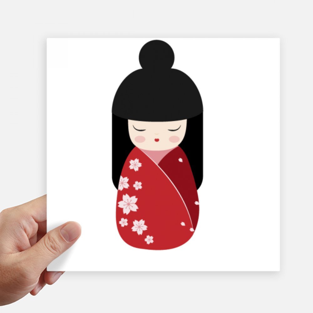 Autocollants Kimono Rouge Sakura DIYthinker de 20cm pour la décoration de valise et moto x4
