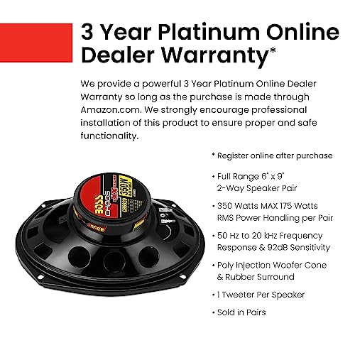 BOSS AUDIO CH6930 Chaos Exxtreme 6" x 9" 3-way 400-watt Full Range Speakers