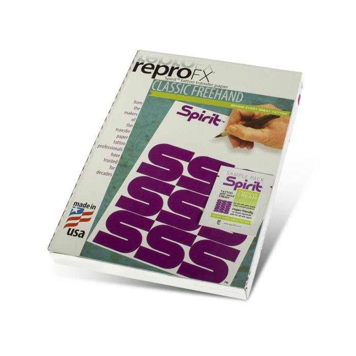Papel de transferencia de plantillas Spirit para tatuaje Repro FX Freehand manual 25 hojas