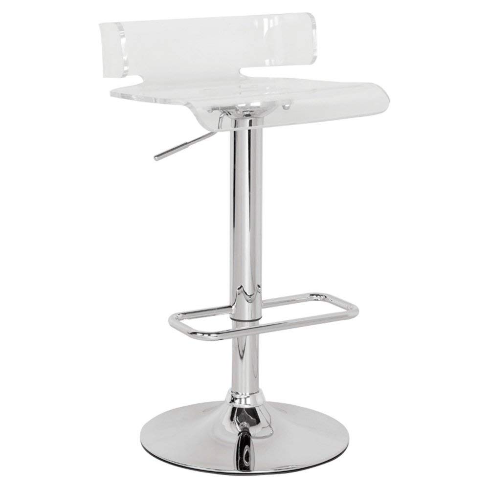 ACMERania Adjustable Stool w/Swivel - 96260 - Clear & Chrome - 22"~31" Seat Height