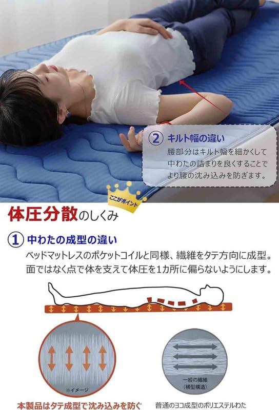 Amazon.co.jp: LIFERISE 敷きパッド 『4大消臭中わた・体圧分散