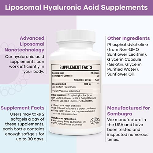 image for Sambugra Liposomal Hyaluronic Acid Capsules - Hyaluronic Acid Suppleme