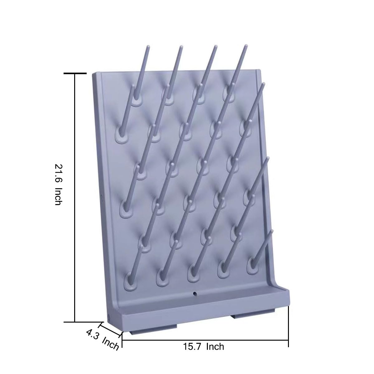 Lab Supply Drying Rack Pegboard Bench-top Wall-Mount Laboratory Glassware 52 Detachable Pegs Lab Drying Draining Rack Cleaning Equipment (Grey)