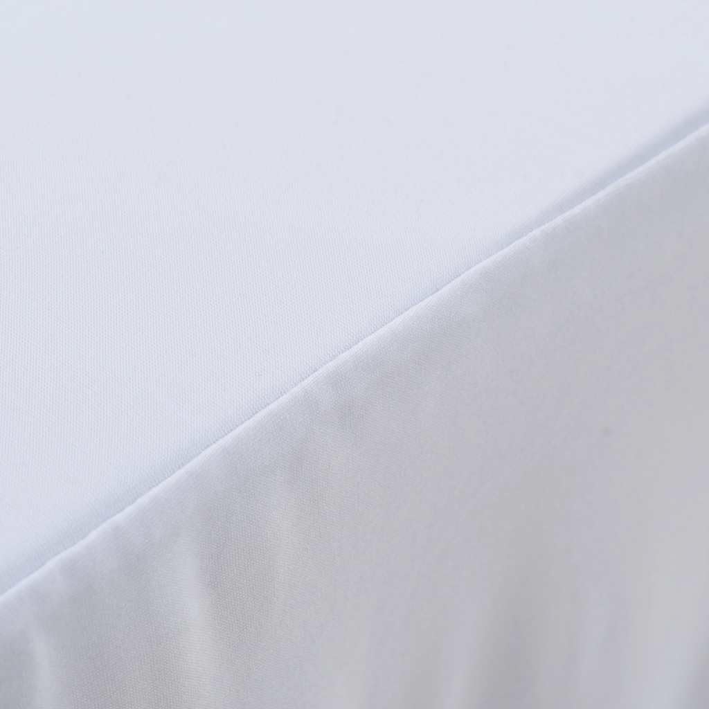 Mantel elástico con borde blanco, 183 x 76 x 74 cm, mantel elástico para bodas y fiestas