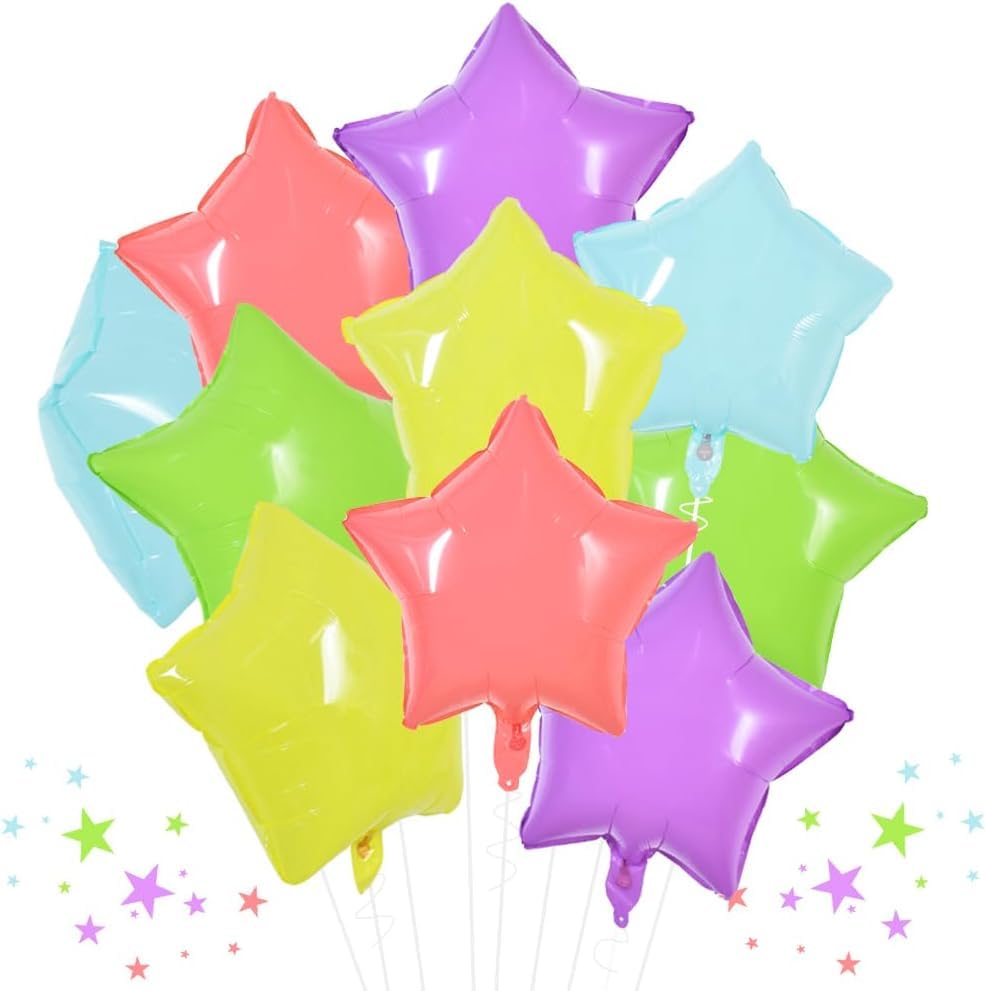 DecoGlee 30Pcs 18 Inch Large Pastel Colorful Star Shape Foil Balloons Big Stars Helium Mylar Ballons for Birthday Wedding Bridal Shower Anniversary Engagement Party Decorations Supplies — image 1