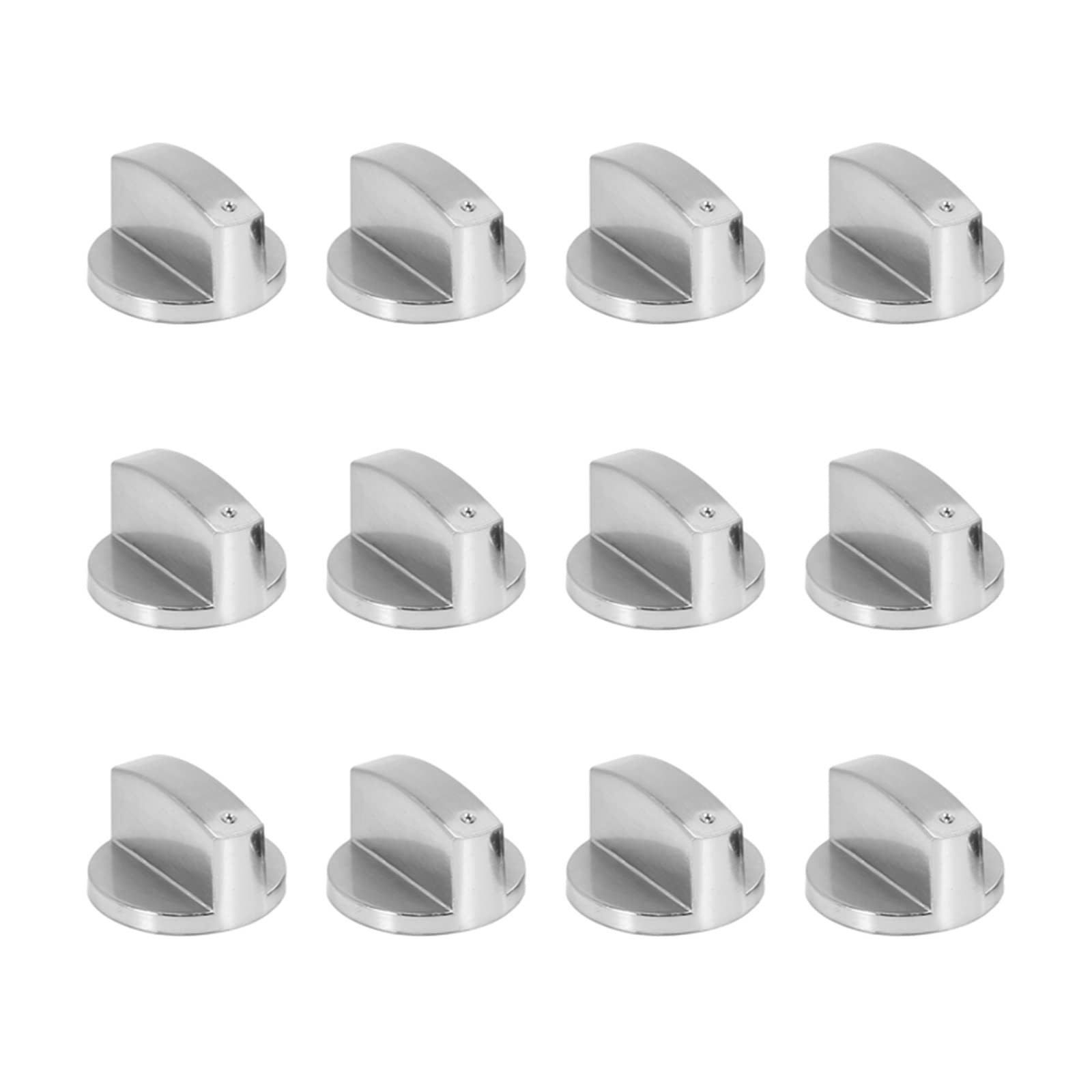 Miter Boutons de cuisinière, bouton de four (12 pièces), adaptateurs de boutons de commande de cuisinière à gaz en argent universel de 6 mm, interrupteur rotatif de four