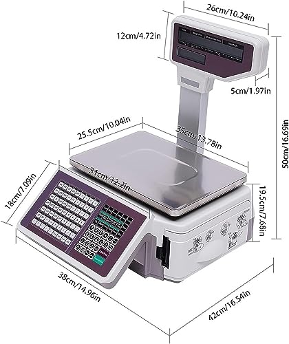 Báscula Digital con Impresora Térmica y Escáner para Supermercado miniatura 2