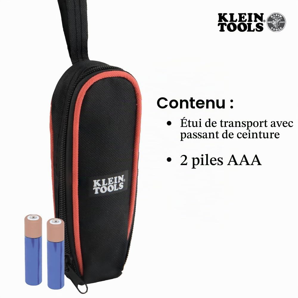 Klein Tools IR07 | Thermomètre double infrarouge et sonde | Mesure température -40 à 300 °C | Laser de ciblage et affichage rétroéclairé