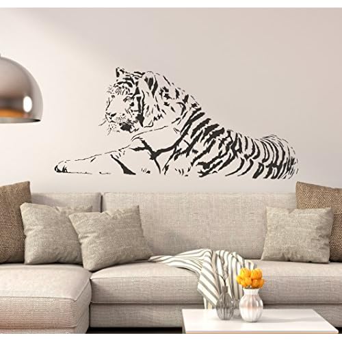 Wandtattoo "Tiger liegend 2", 128 x 57 + Rakel von mldigitaldesign