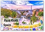 Imán para nevera con vista de la ciudad desde el Parque Güell en Barcelona, España, diseño 1