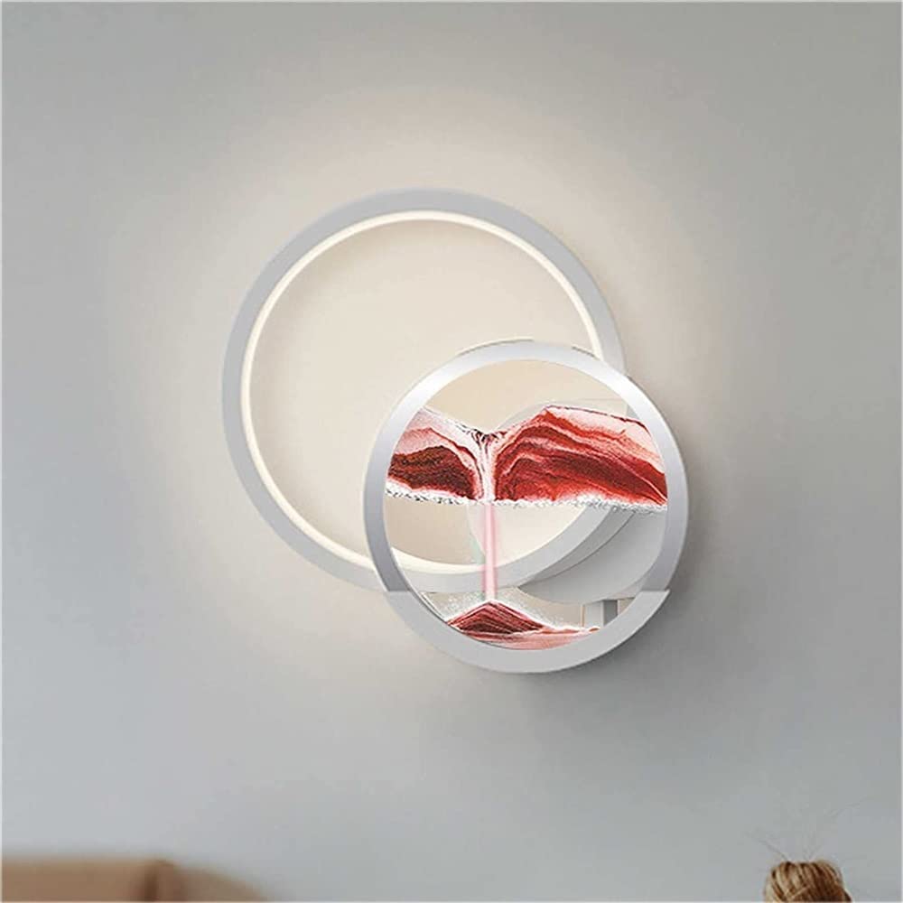 TUKRKRS 3D Sand Art Liquid Motion 12w Flowing Sand Painting Wall Light, 3D Hourglass Moving Sand Wall Lamp, Trichromatic Dimming Home Decoration Lighting, Relaxation Meditation Gift