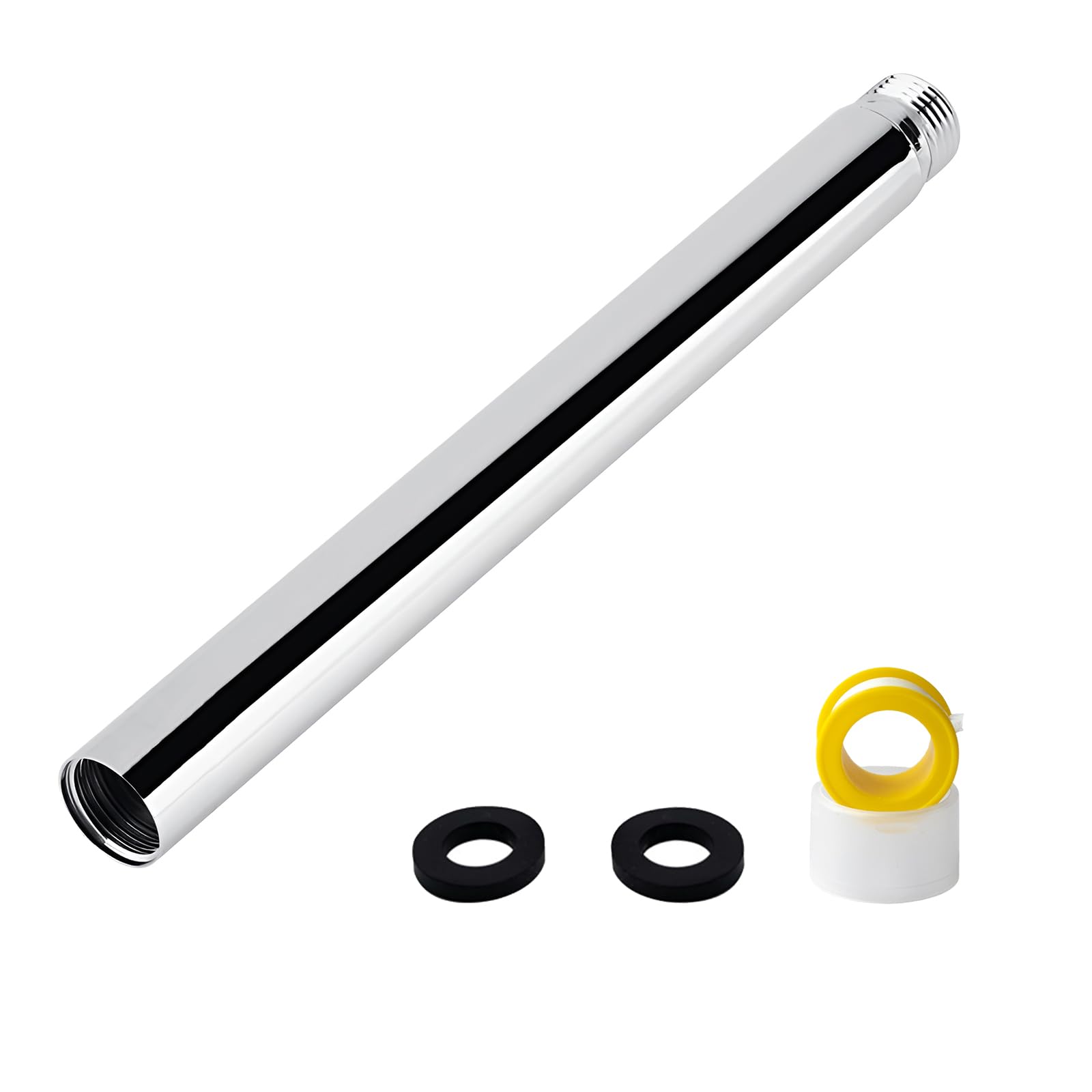 Shower Extension Tube 4 inch Round 304 Stainless Steel Shower Head Extension G1/2 Inch Connector Shower Extension Arm for Bathroom