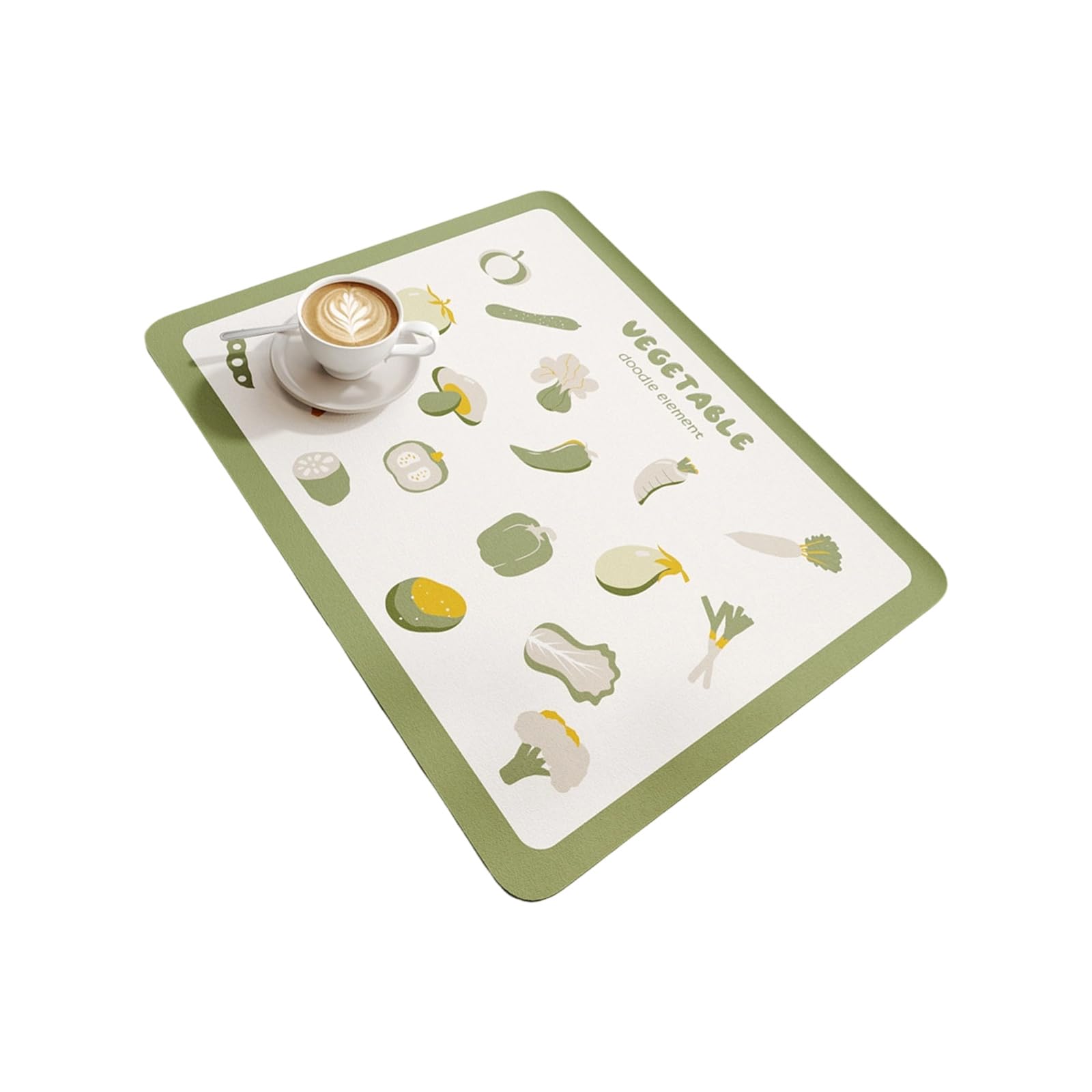 Piceioep Cartoon Print Drying Mat Super Absorbent Nonslip Kitchen Sink Countertop Dry Pad for Utensils Cup Plates Organizers Nonslip Drying Pad