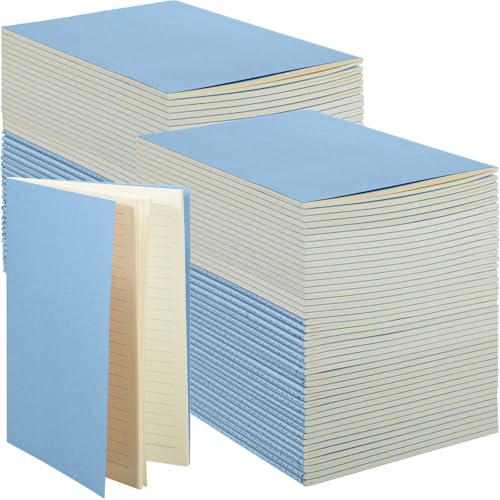 Image of Mimorou 100 Pcs A5 Journals Notebooks Bulk,Light Blue,Lined | Kraft Softcover Small Notebooks 5.5 Inch x 8.3 Inch Notepads with 60 Page 30 Sheet for Writing Sketch Travel Office Supplies