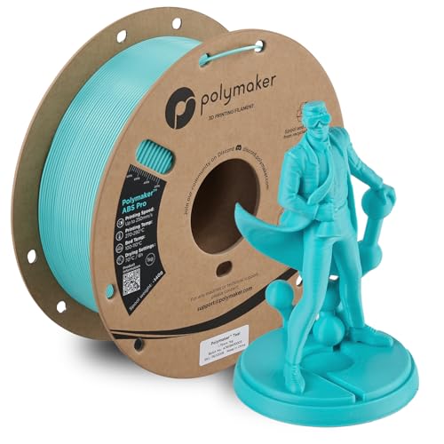 Polymaker ABS Pro 3D Printer Filament 1.75mm, Polymaker Teal 1kg Engineering Grade ABS with High Heat Resistance, Durable, Tough, for Functional Parts, Printer Components & Prototypes