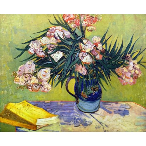 Toile Van Gogh Nature morte laurier rose décoration murale maison bureau 127x101.6cm