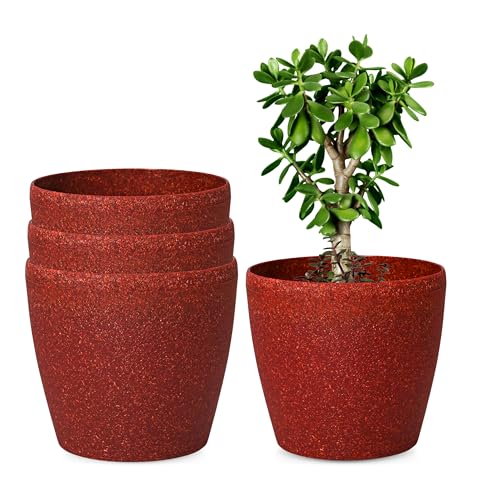 Eha Set of 4 Earth-Friendly Deco 9" Self-Watering pots and Plante...