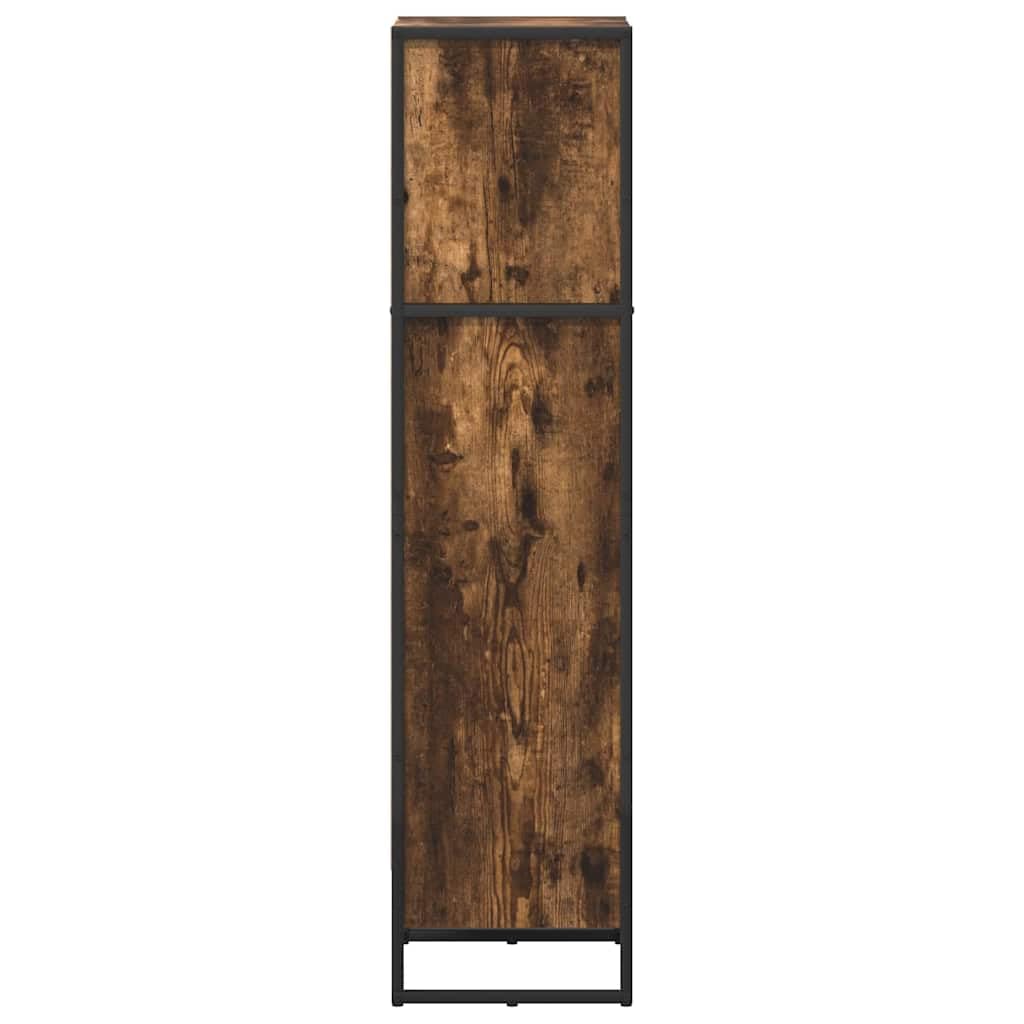 Raucharbe Regał na książki, 80 x 30 x 155 cm, przemysłowy regał stojący z drewnopochodnymi ze stalowymi nogami, otwarty wyświetlacz do salonu, biura i gabinetu