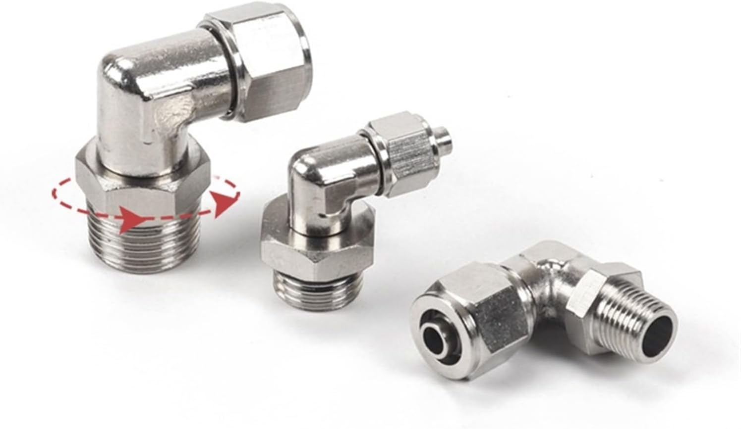 Pneumatic Fittings Threaded Connector Copper Nickel-plated PL Rotary Quick Coupling PT M5 1/81/4 1/2 for Hose Connectors 4mm 6mm(6MM,1 8)